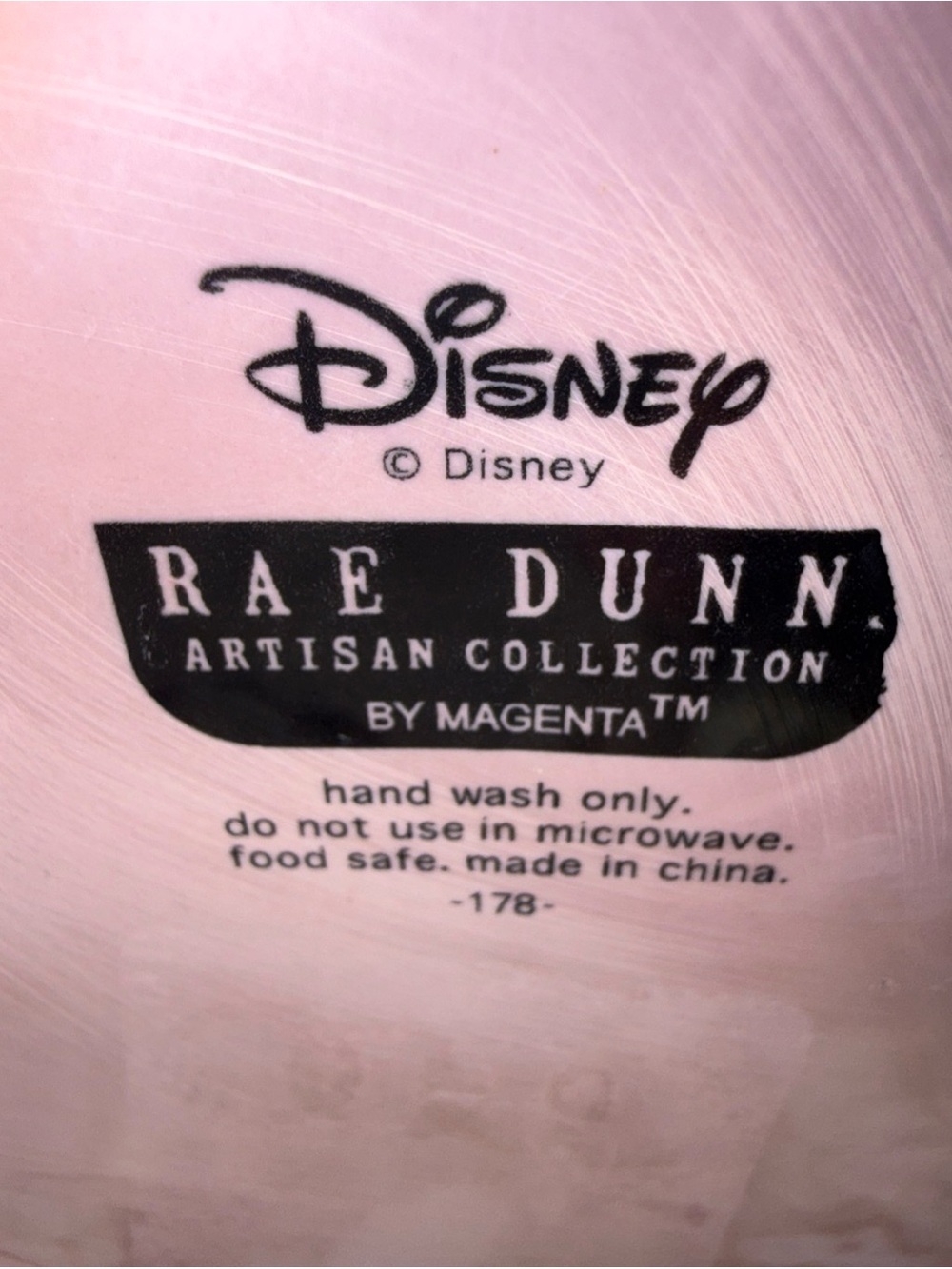 Rae Dunn Pink Disney Artisan Collection Ceramic Piece. Pixie Dust